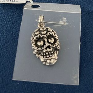 Sterling Silver Sugar Skull Charm - Brand New !